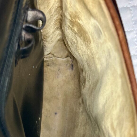 Brahmin Vintage Tuscan Black & Brown Leather Crossbody Two Tone Medallion Charm - Picture 12 of 16